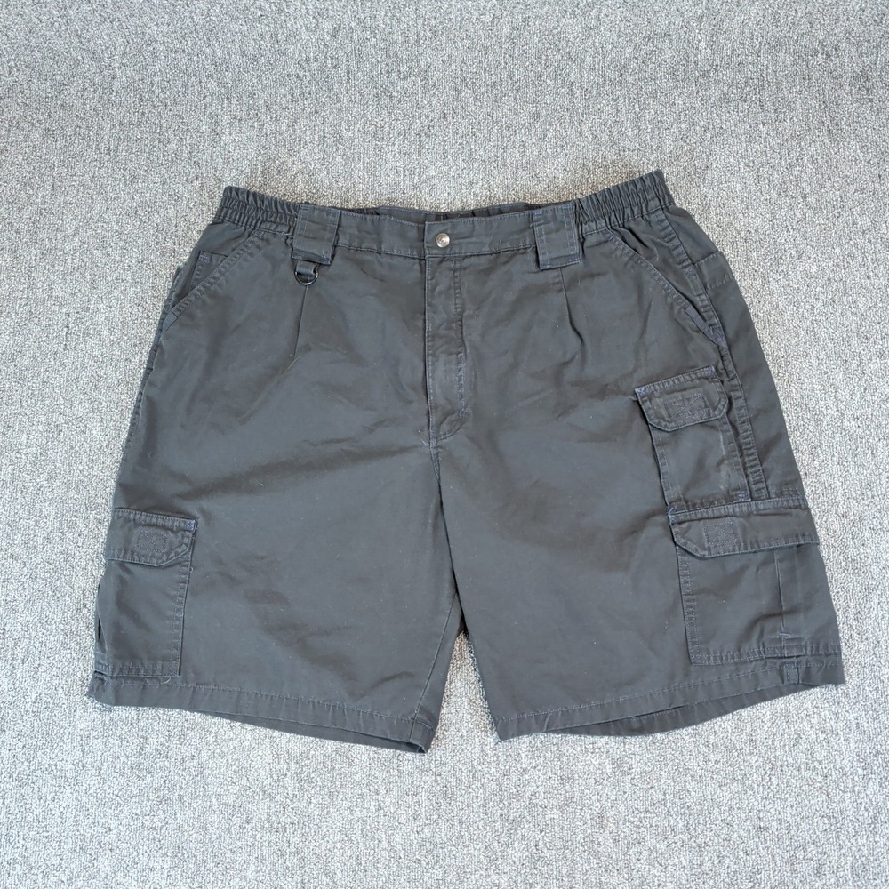 Propper Tactical Cargo Shorts Mens 44 Black Ripstop Elastic Waist Utility Work